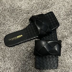 Flat square toe sandals